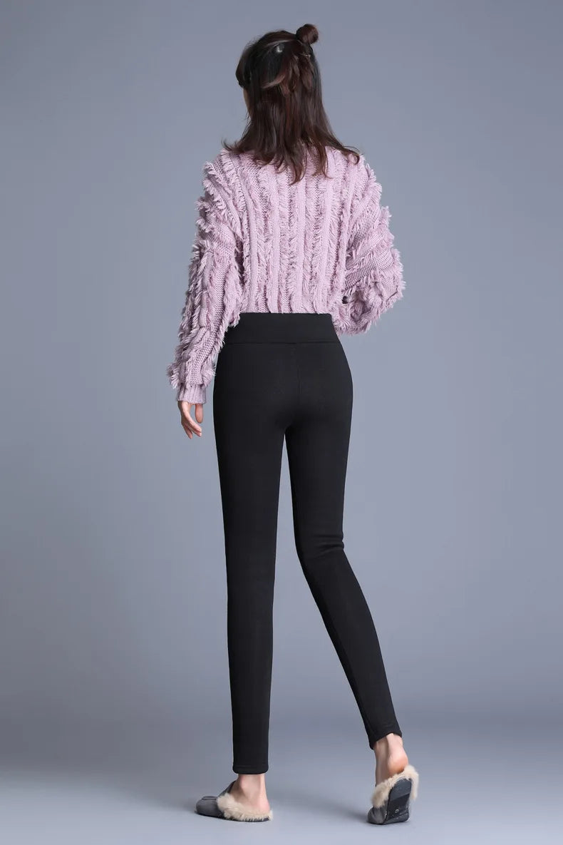 Winter Fleece Leggings High Waist