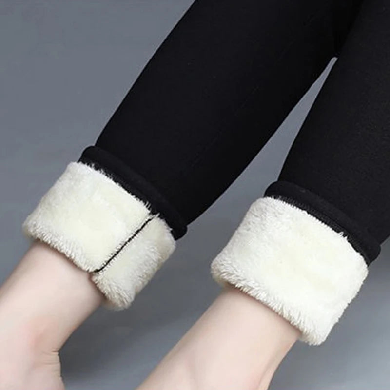 Winter Fleece Leggings High Waist
