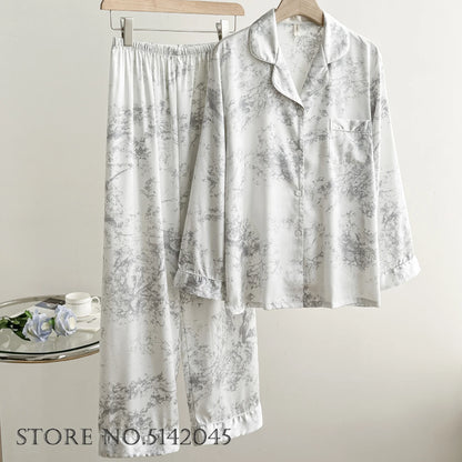 Flower Print Pajama Set Cozy Style