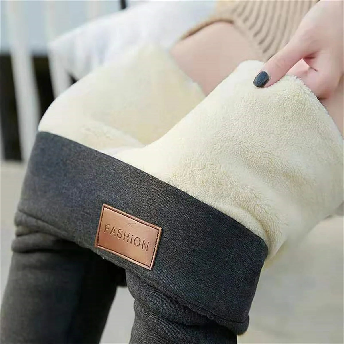Winter Fleece Leggings High Waist