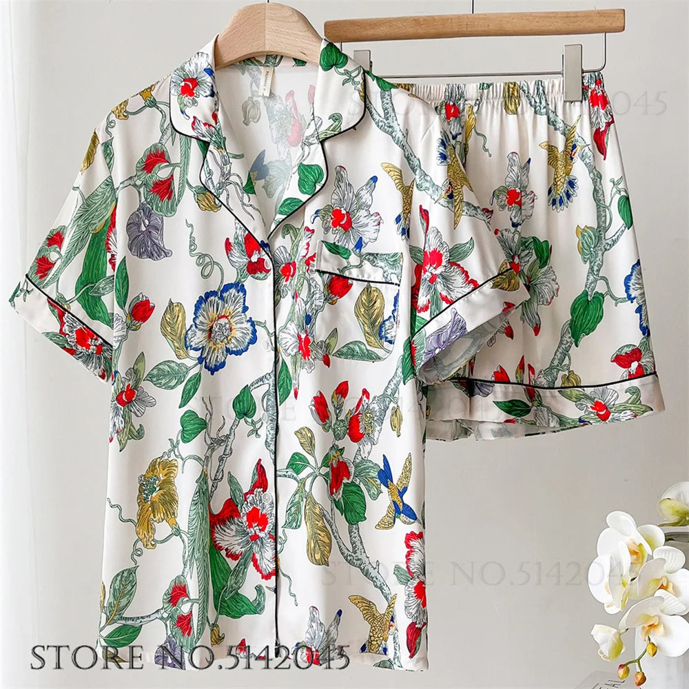 Flower Print Pajama Set Cozy Style