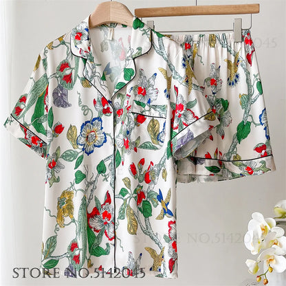 Flower Print Pajama Set Cozy Style