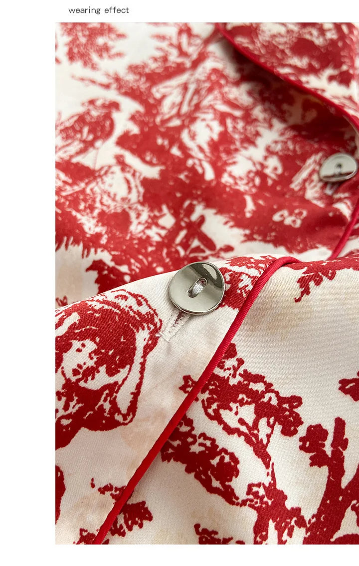 Flower Print Pajama Set Cozy Style