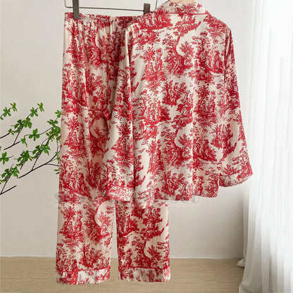 Flower Print Pajama Set Cozy Style