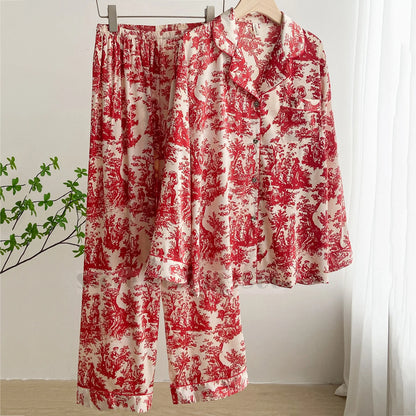 Flower Print Pajama Set Cozy Style