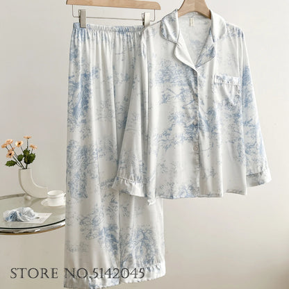 Flower Print Pajama Set Cozy Style