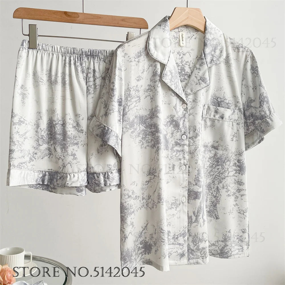 Flower Print Pajama Set Cozy Style