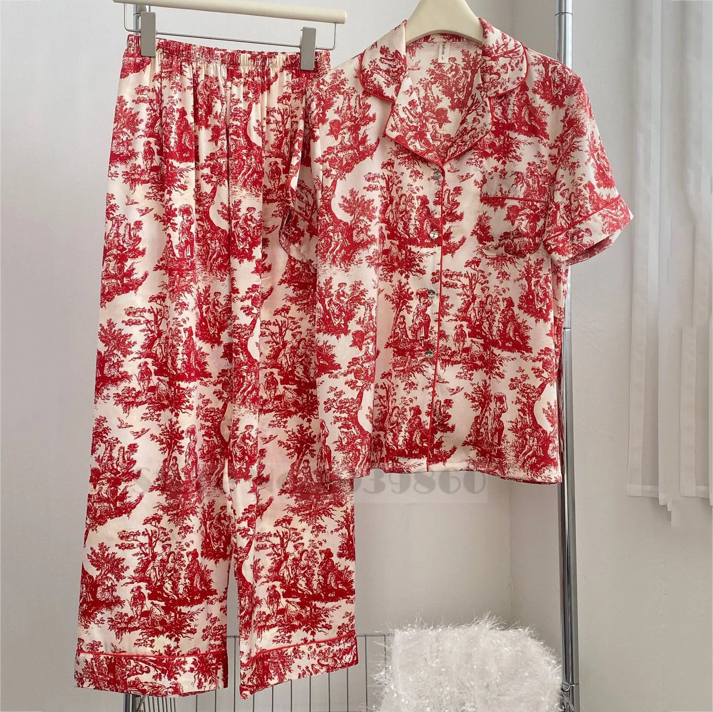 Flower Print Pajama Set Cozy Style