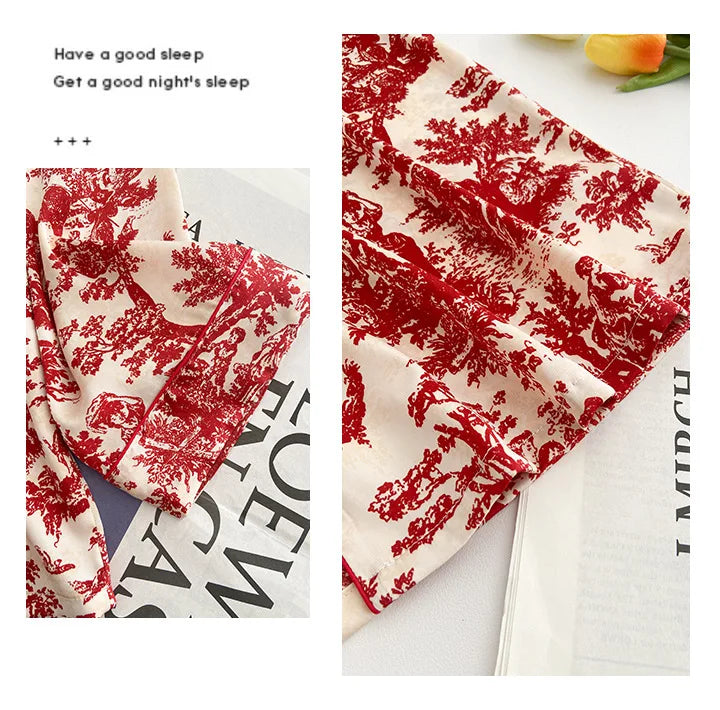 Flower Print Pajama Set Cozy Style