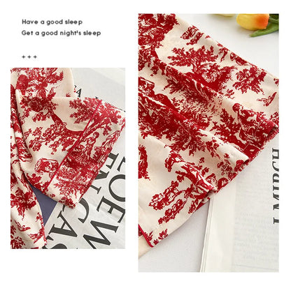 Flower Print Pajama Set Cozy Style