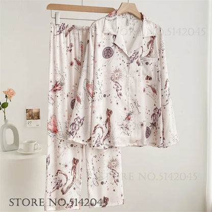 Flower Print Pajama Set Cozy Style