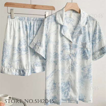 Flower Print Pajama Set Cozy Style